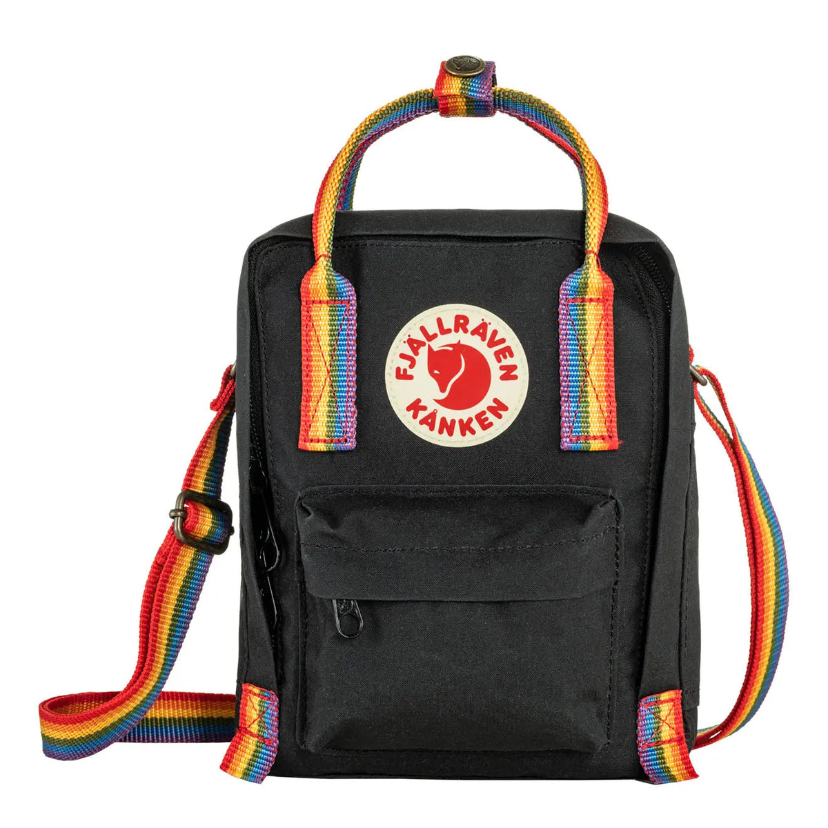 Fjallraven Kanken Rainbow Sling Black Rainbow Pattern My Fox Bag